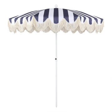 Mariner 6.5 ft. Classic Cottage Fringe Tassel Market Beach Umbrella